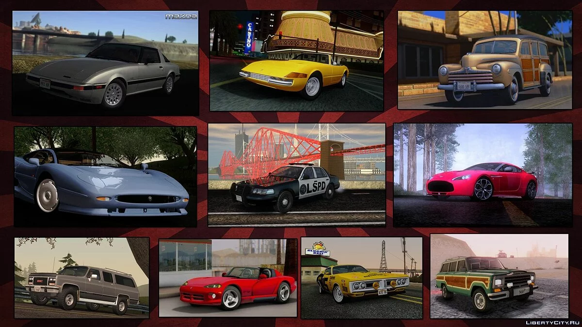 Пак божевільних автомобілів від Eddie v4.0 (оновлення від 10.01.2021) / GTA San Andreas