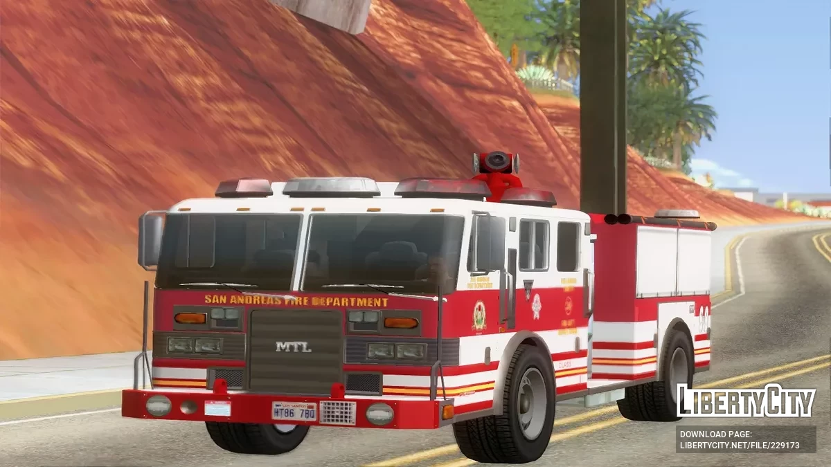 Camión de Bomberos MTL de GTA 5 / Online [Vehfuncs] / GTA San Andreas