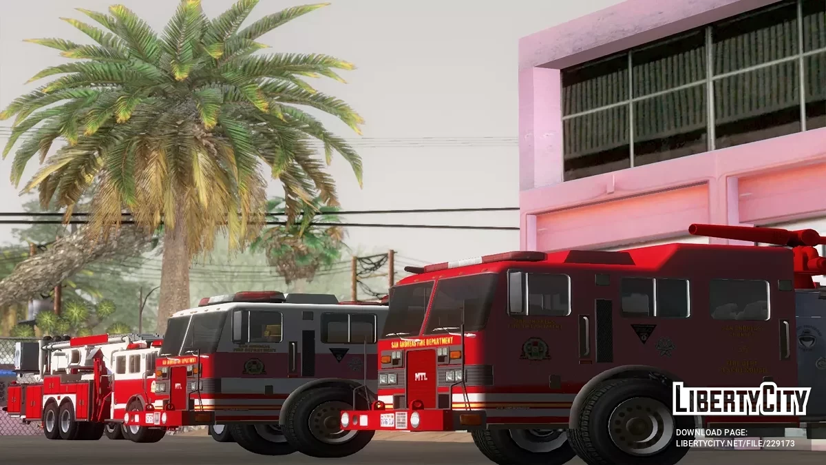 Camión de Bomberos MTL de GTA 5 / Online [Vehfuncs] / GTA San Andreas