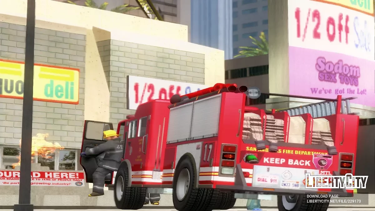 Camión de Bomberos MTL de GTA 5 / Online [Vehfuncs] / GTA San Andreas