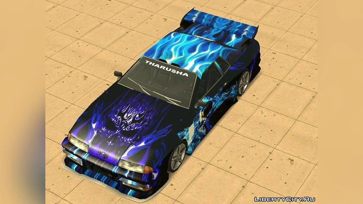 Neuer Lack für Elegy im Stil eines brennenden Schädels / GTA San Andreas