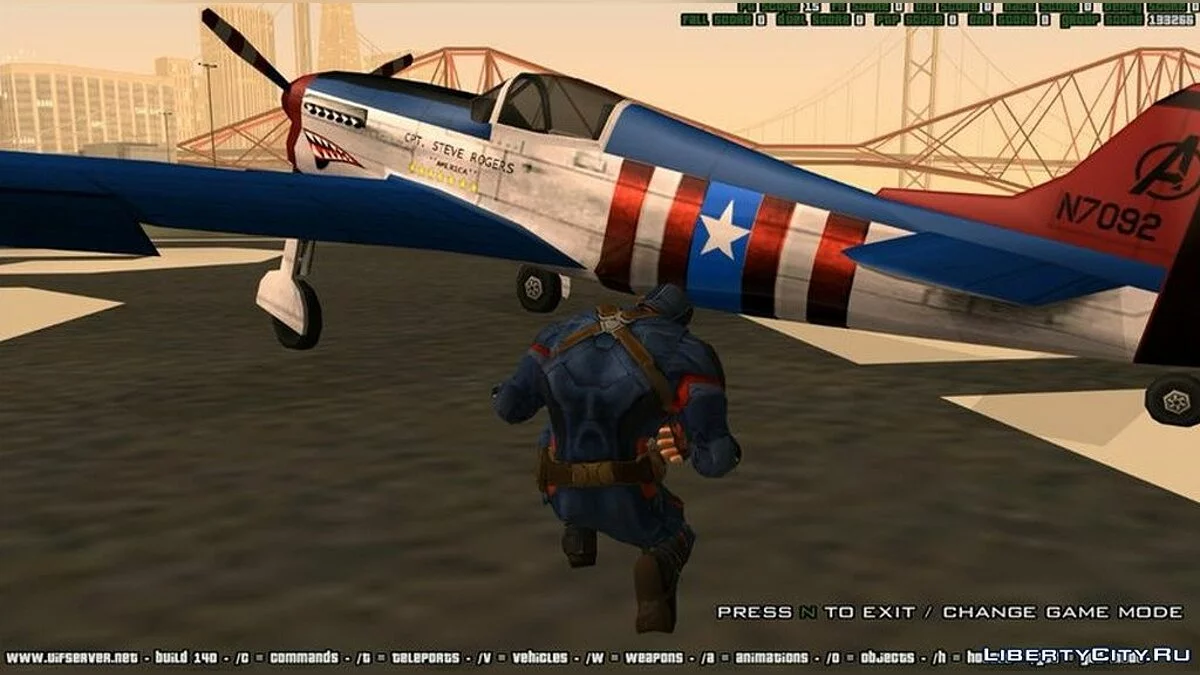 Captain America Style Repaint for Rustler Plane / GTA San Andreas