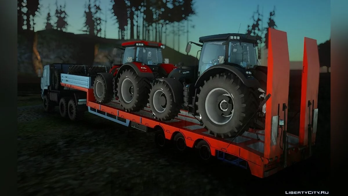 Трал із Тракторами Valtra S / GTA San Andreas