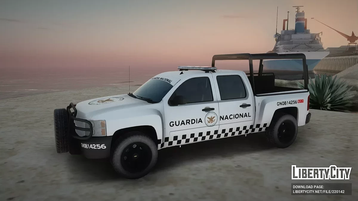 Chevrolet Silverado 2010 Double Cab National Guard Roll-Bar Version Marina / GTA San Andreas
