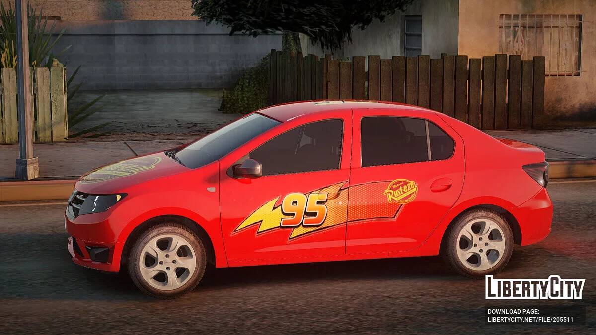 Dacia Logan 2 2016 Lightning Mcqueen v2 / جي تي إيه سان أندرياس