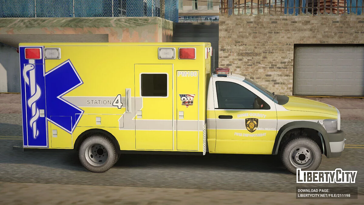 Dodge Ram Ambulance BCFD Paramedic 100 / GTA San Andreas
