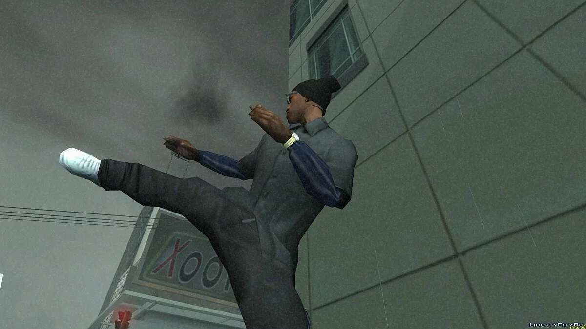 Camisa Cinza com Mangas Azuis / GTA San Andreas