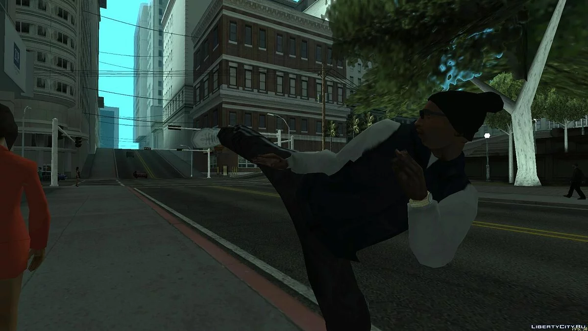Hoodie Biru dengan Lengan Putih / GTA San Andreas