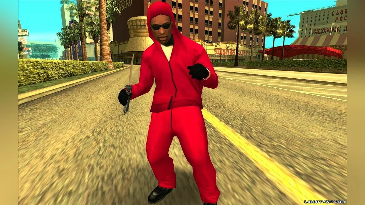 鱿鱼游戏守卫服装,适用于 CJ / GTA San Andreas