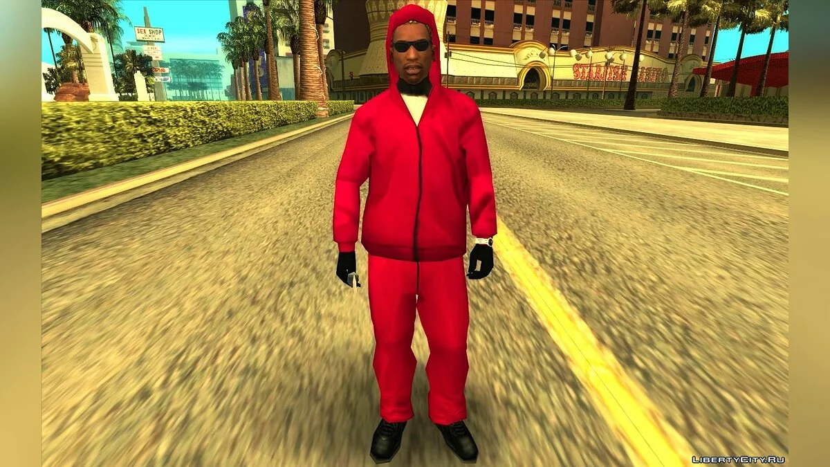 鱿鱼游戏守卫服装,适用于 CJ / GTA San Andreas