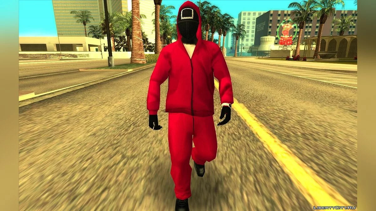 鱿鱼游戏守卫服装,适用于 CJ / GTA San Andreas