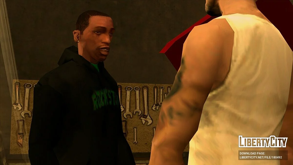 Чорна толстовка Rockstar з зеленою футболкою / GTA San Andreas