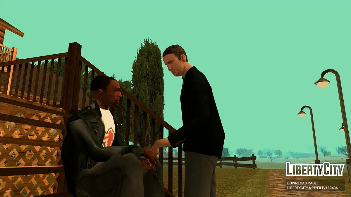 Шкіряна куртка зі скейтбордистською футболкою / GTA San Andreas