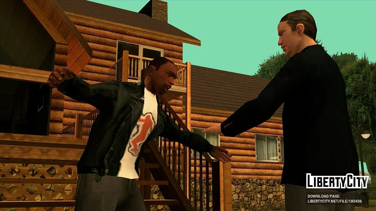 Шкіряна куртка зі скейтбордистською футболкою / GTA San Andreas