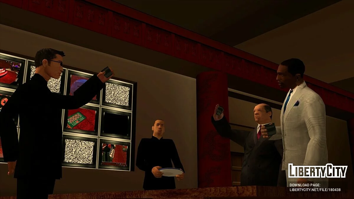 带领带和背心的全新灰色和黑色西装 / GTA San Andreas