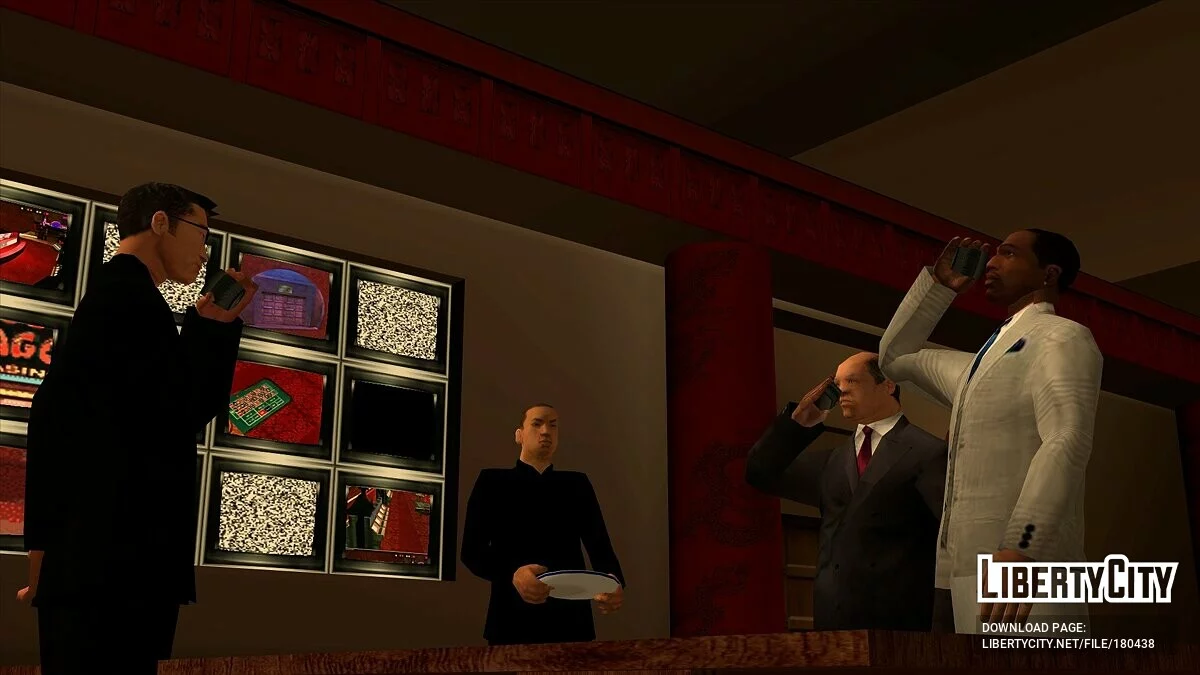 带领带和背心的全新灰色和黑色西装 / GTA San Andreas