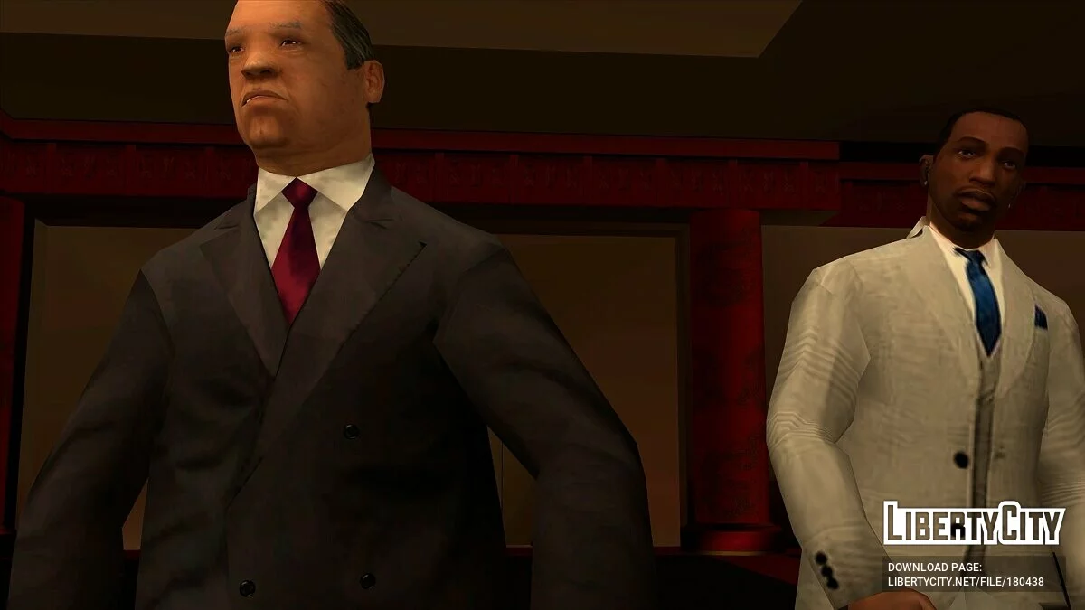 带领带和背心的全新灰色和黑色西装 / GTA San Andreas