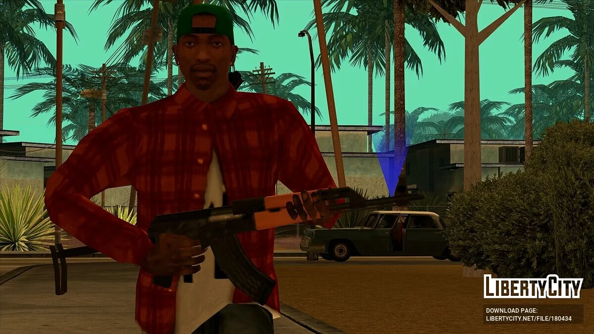 Camisa a cuadros naranja con camiseta RELAX / GTA San Andreas