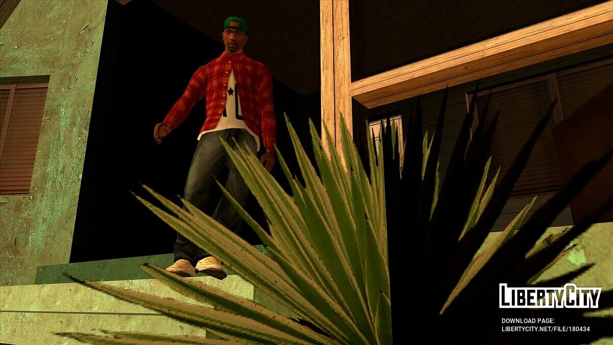 Camisa a cuadros naranja con camiseta RELAX / GTA San Andreas