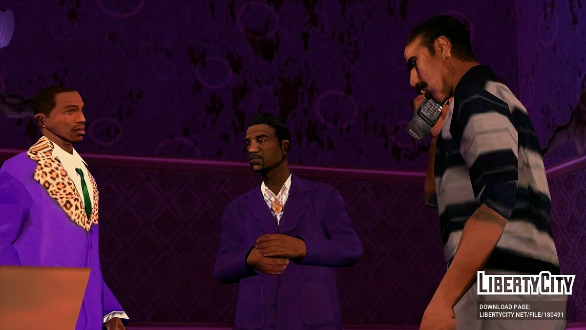 Pakaian Pimp Ungu dengan Cetakan Hewan / GTA San Andreas