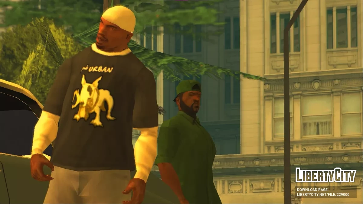 Grey Double Layered BASE 5 Tee / GTA San Andreas