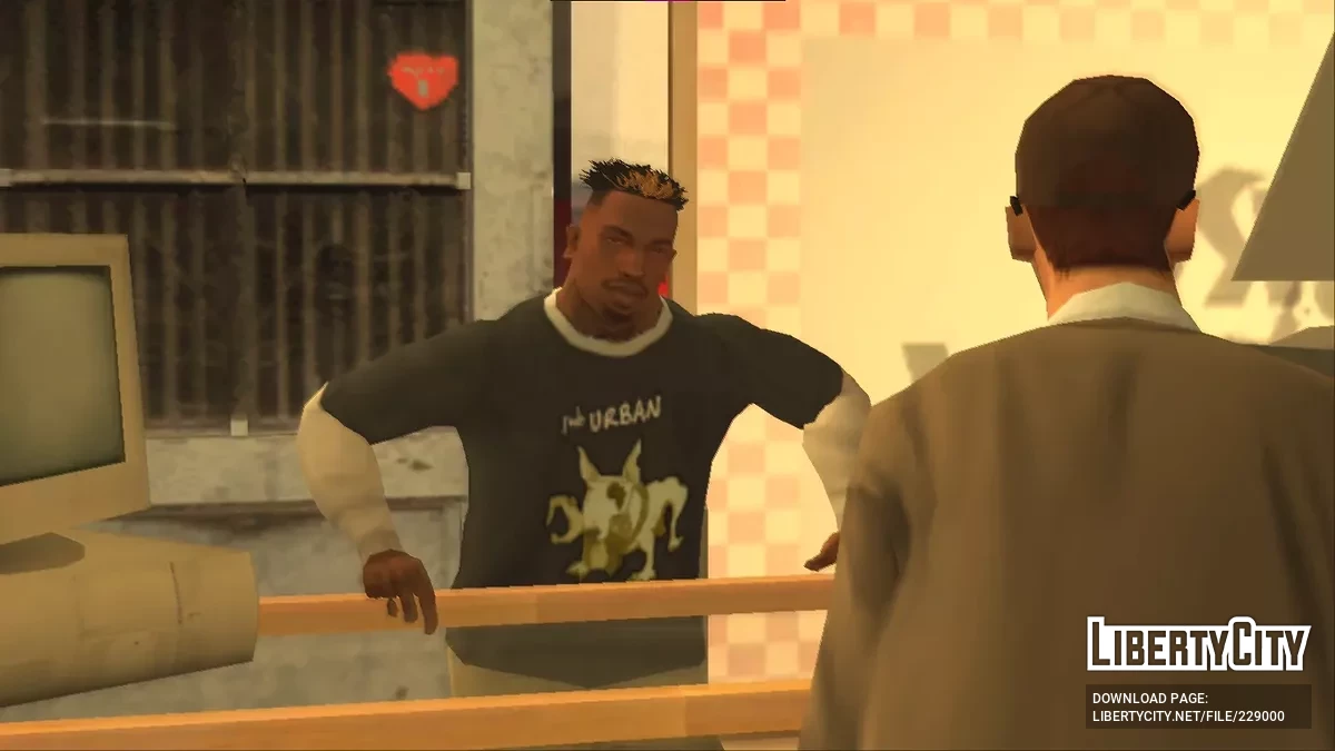 Grey Double Layered BASE 5 Tee / GTA San Andreas