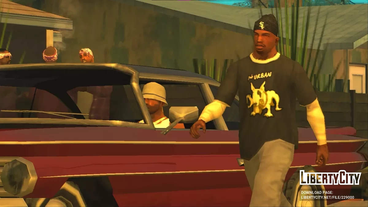Grey Double Layered BASE 5 Tee / GTA San Andreas