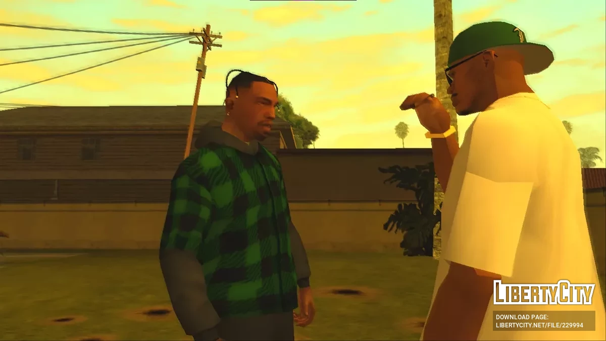 Camisa de Franela Verde con Capucha para CJ / GTA San Andreas