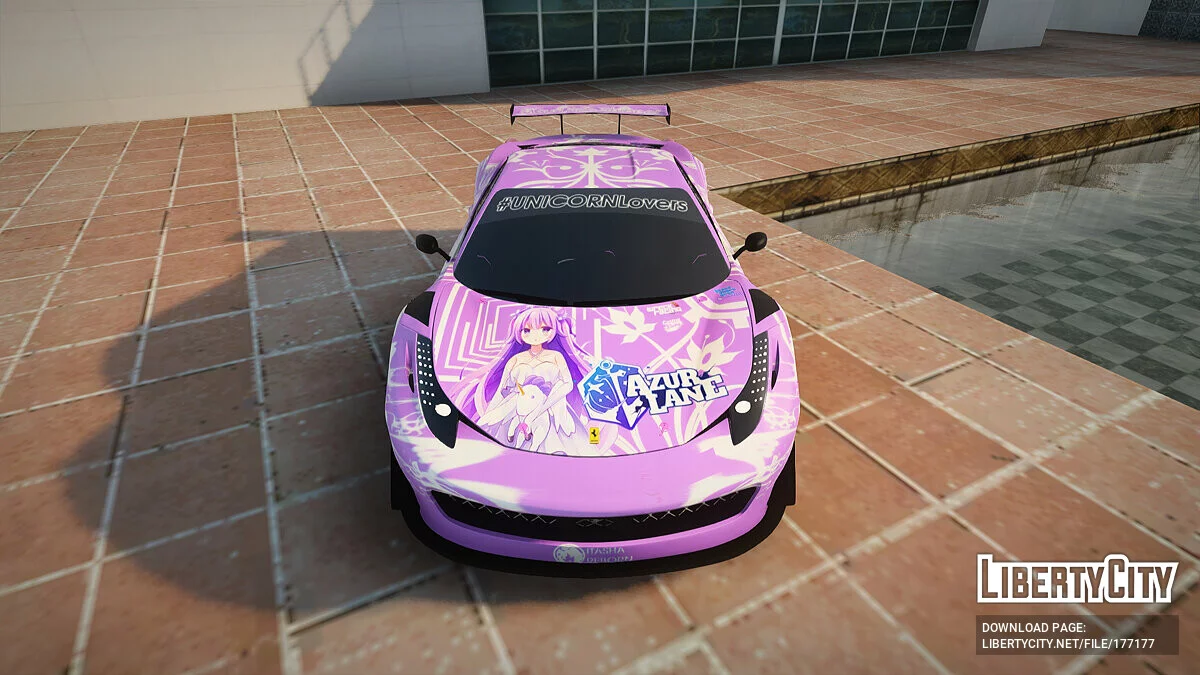 Ferrari 458 GT3 Itasha Unicorn of Azur Lane DTM / جي تي إيه سان أندرياس
