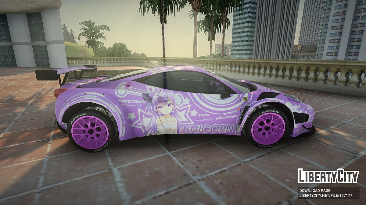 Ferrari 458 GT3 Itasha Unicorn of Azur Lane DTM / جي تي إيه سان أندرياس
