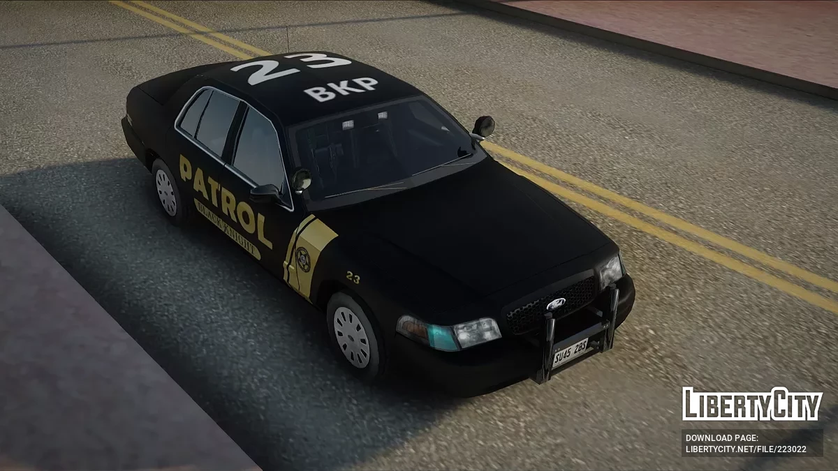 Ford Crown Victoria '11 Slicktop Patrulla Caballero Negro / GTA San Andreas