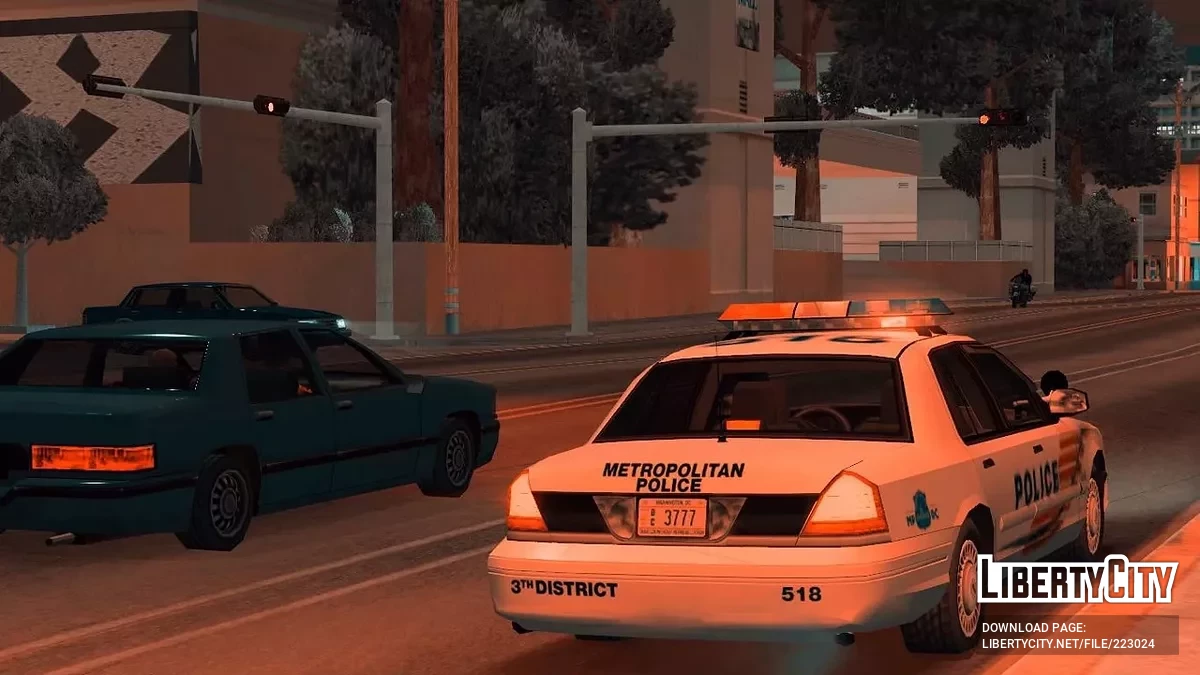 Ford Crown Victoria Interceptor Policial Departamento de Policía Metropolitana de Washington DC / GTA San Andreas