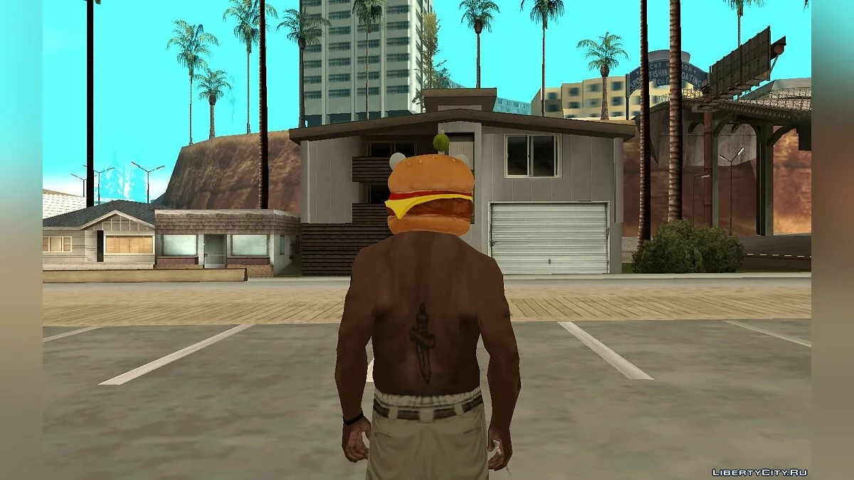 Маска бургера з гри Фортнайт / GTA San Andreas