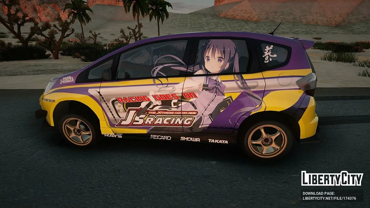 Honda Fit J\'s Racing W Rize Tedeza Itasha / GTA San Andreas