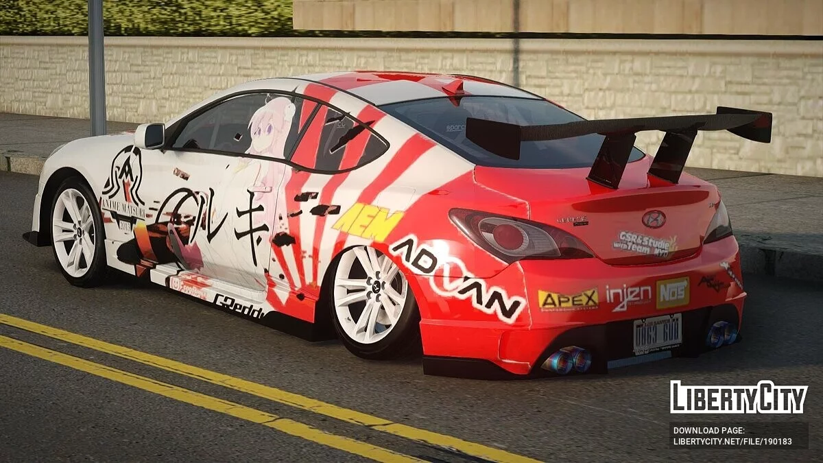 Hyundai Genesis Coupe dengan Ruki Senyuu Itasha / GTA San Andreas