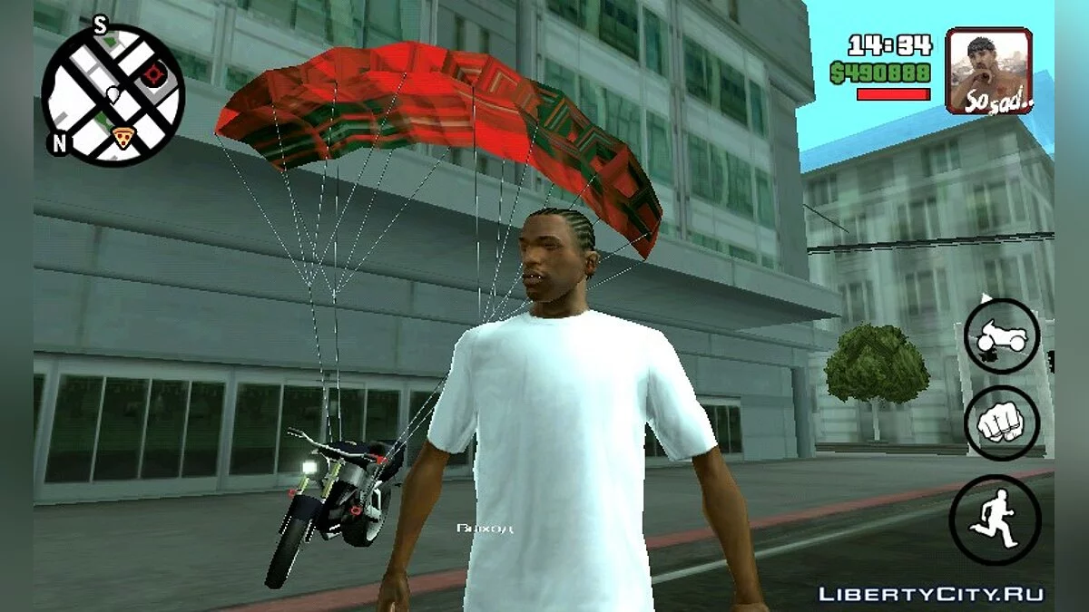 Paraquedas para moto / GTA San Andreas (iOS, Android)