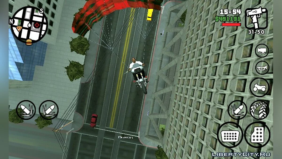 Paraquedas para moto / GTA San Andreas (iOS, Android)