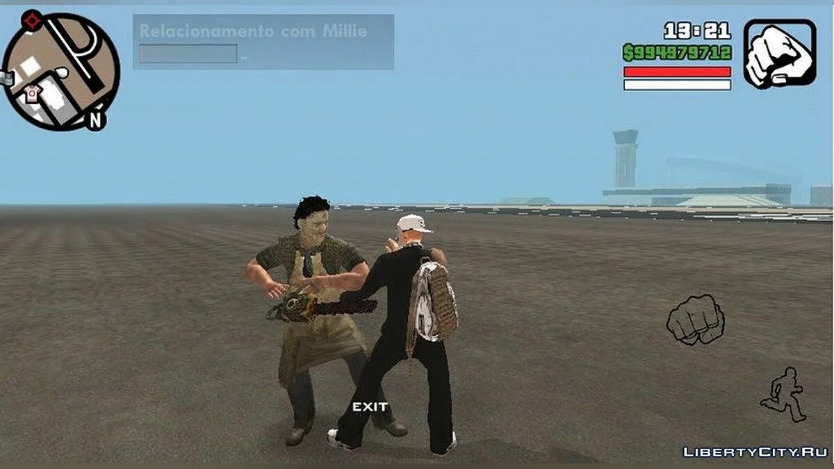 Маніяк Кожане обличчя з фільму "Техаська різня бензопилою" / GTA San Andreas (iOS, Android)