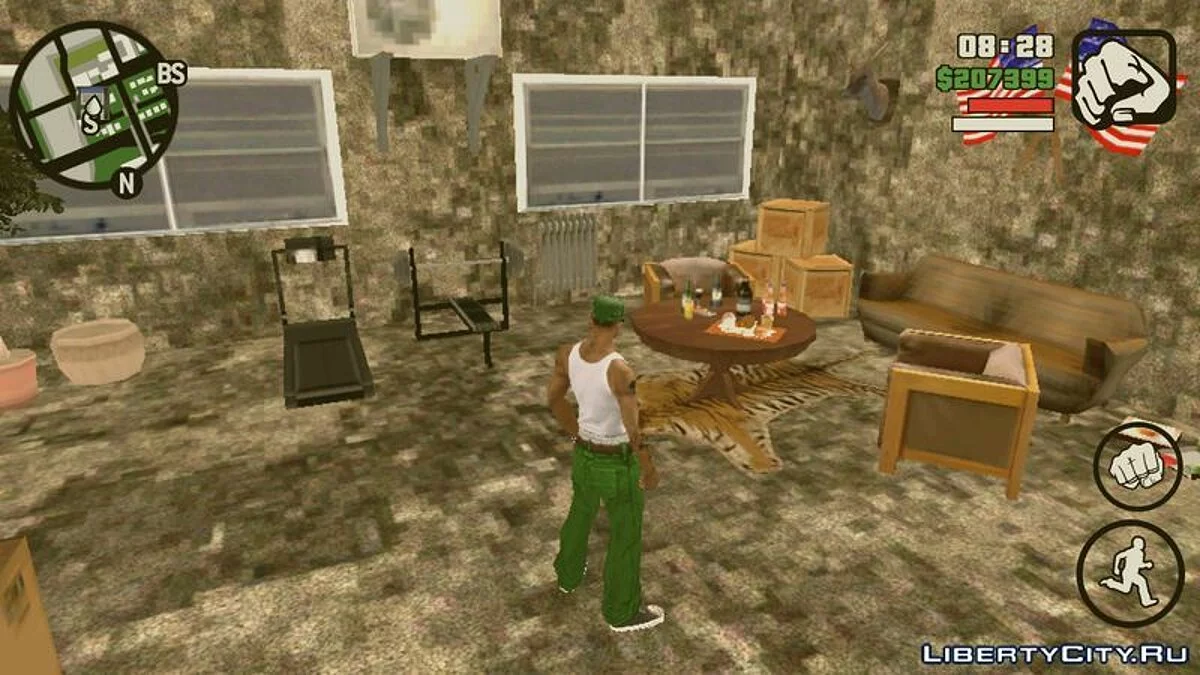 قبو في منزل سي جي / GTA سان أندرياس (iOS، أندرويد)