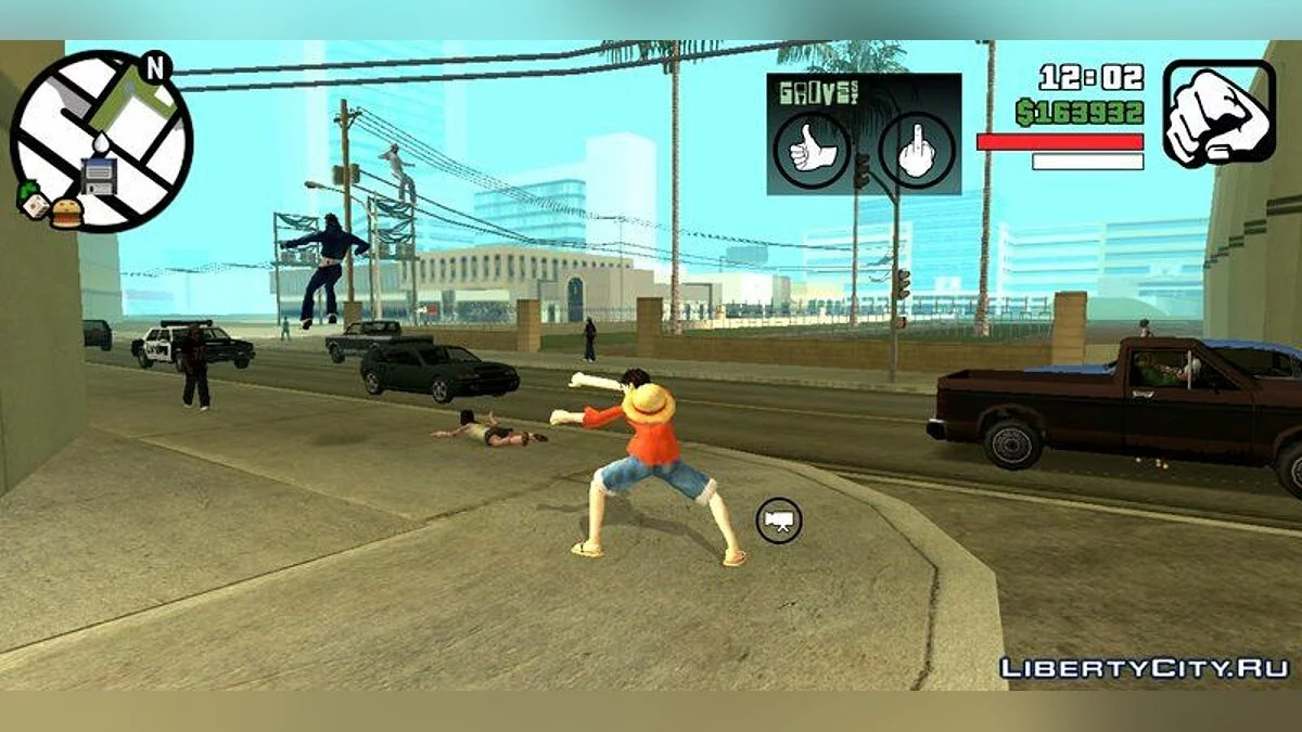 Луффі + суперсили з аніме "One piece" / GTA San Andreas (iOS, Android)