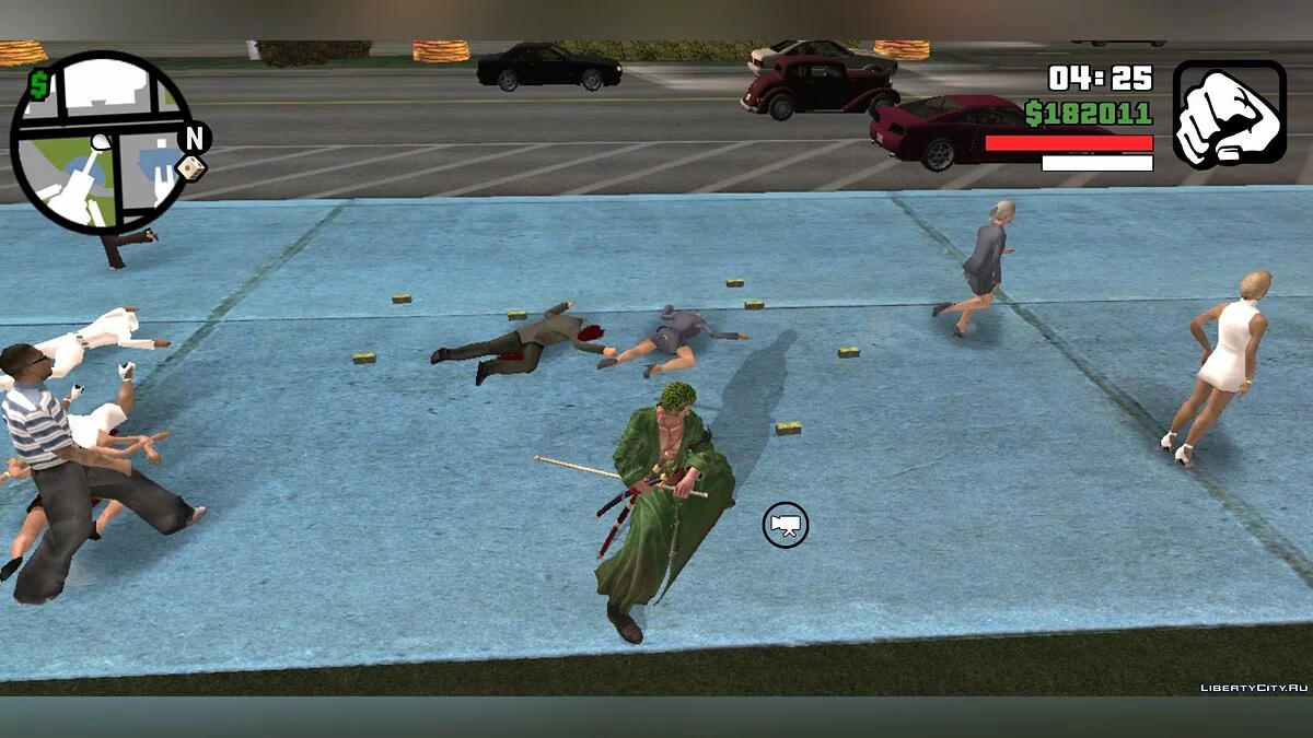 Samouraï Zorro décapitant / GTA San Andreas (iOS, Android)
