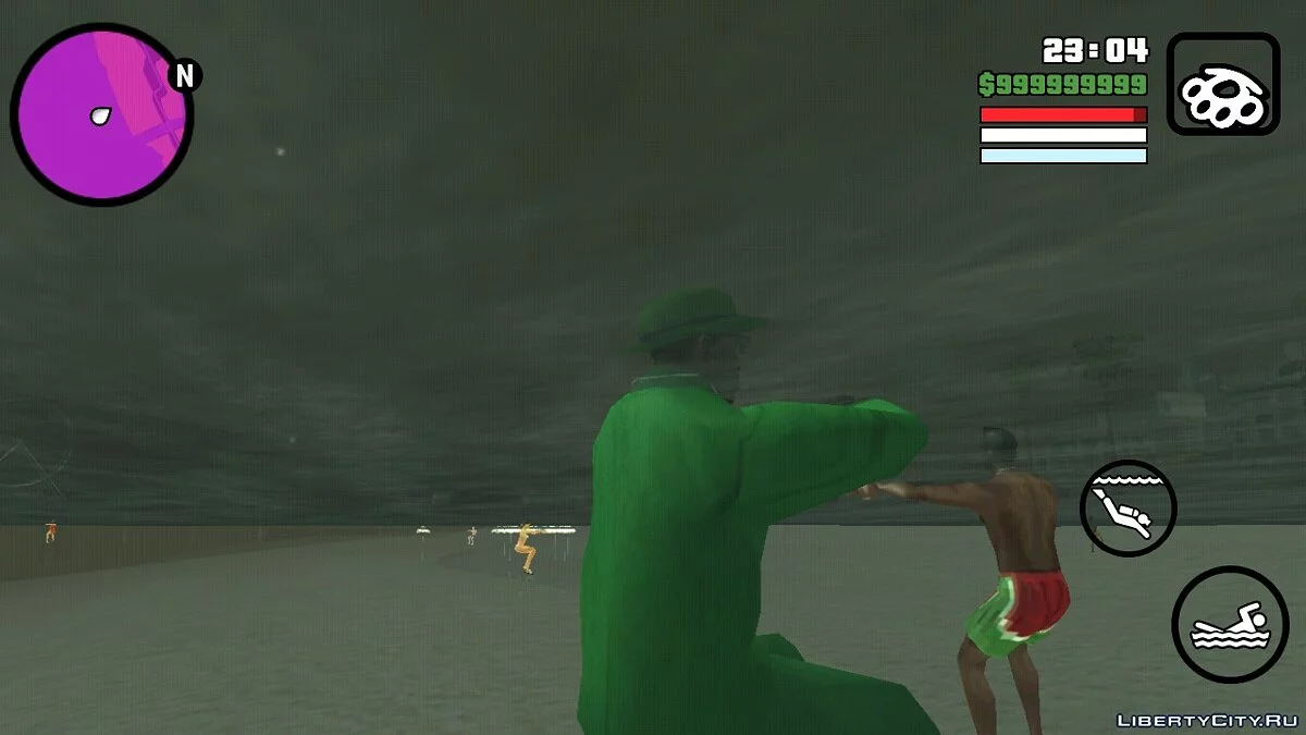 На пляжах люди плавають у воді / GTA San Andreas (iOS, Android)