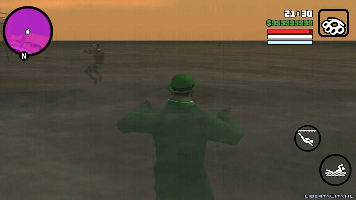 На пляжах люди плавають у воді / GTA San Andreas (iOS, Android)