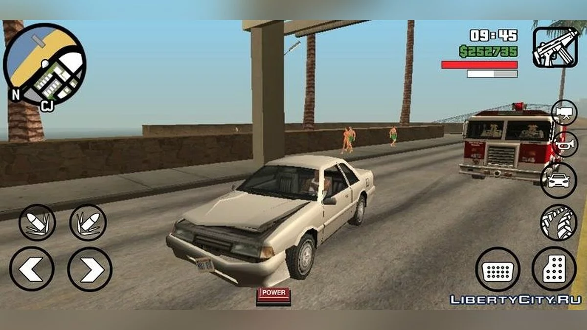 Camión de bomberos en la carretera / GTA San Andreas (iOS, Android)