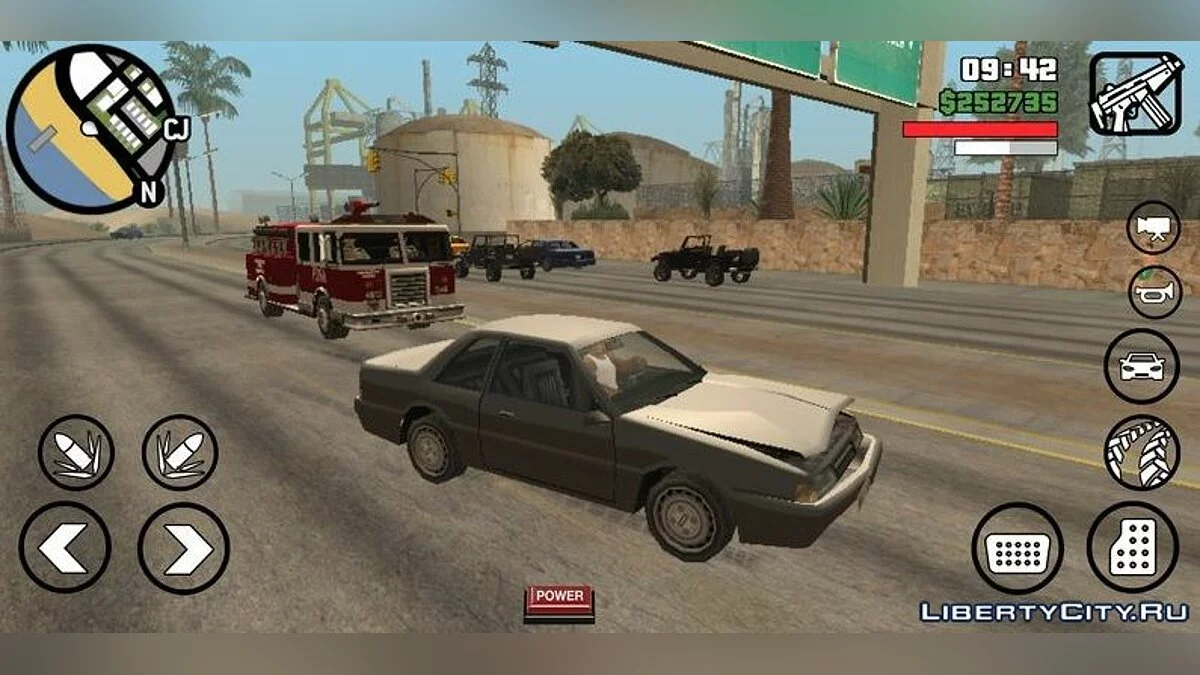 Camión de bomberos en la carretera / GTA San Andreas (iOS, Android)