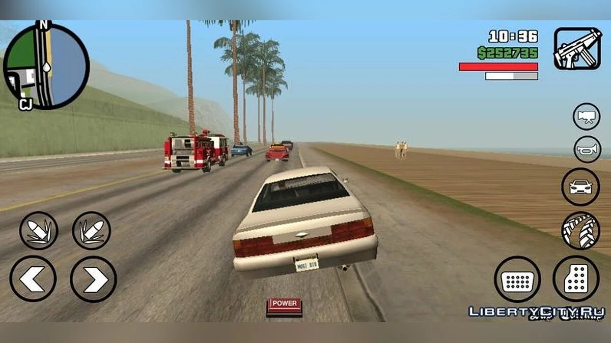 Camión de bomberos en la carretera / GTA San Andreas (iOS, Android)
