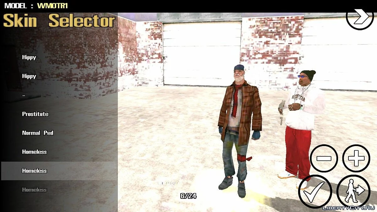 محدد الشخصيات v3 / GTA سان أندرياس (iOS، أندرويد)