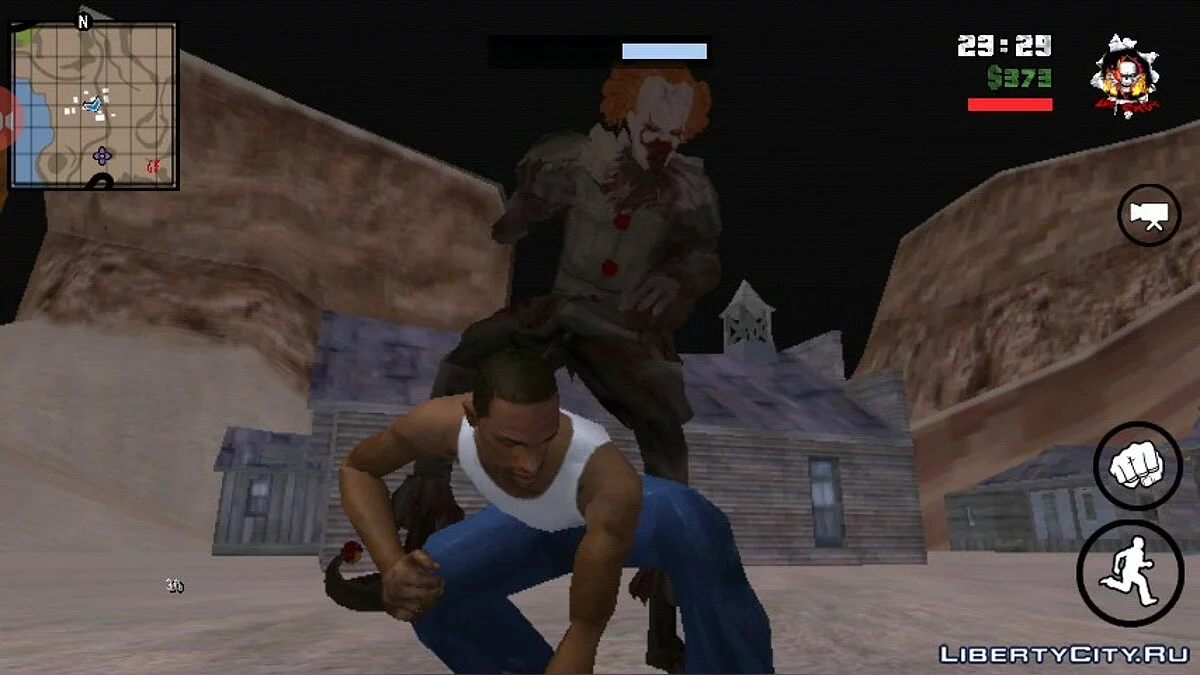 قاتل المهرج (رعب) / GTA سان أندرياس (iOS، أندرويد)