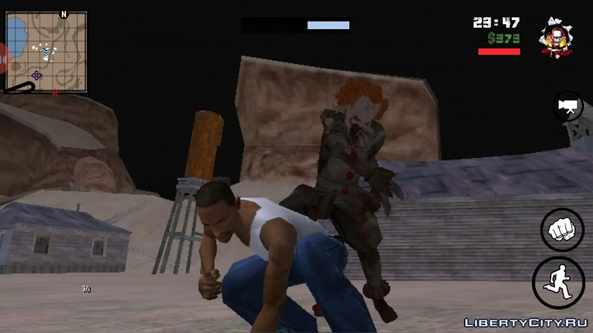 قاتل المهرج (رعب) / GTA سان أندرياس (iOS، أندرويد)