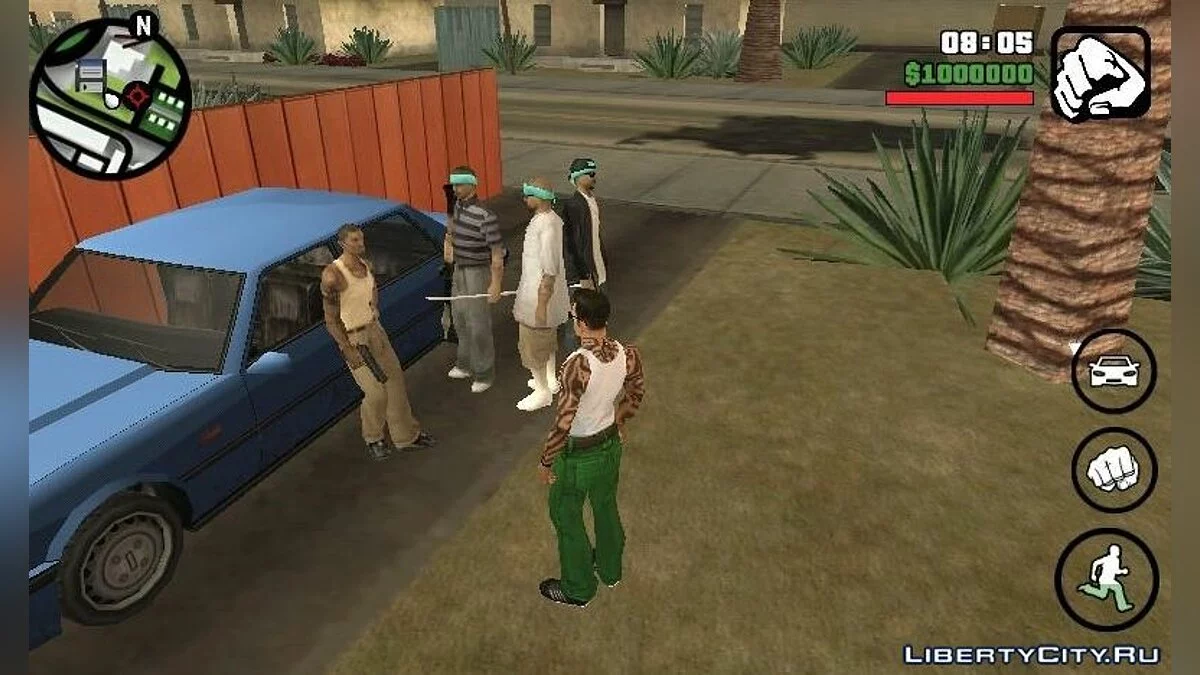 Свит, Цезар і Вузі разом зі своїми бандами / GTA San Andreas (iOS, Android)